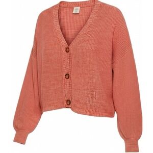 Girls Pink Cardigan L (10–12) Plus Button Front Knit Sweater